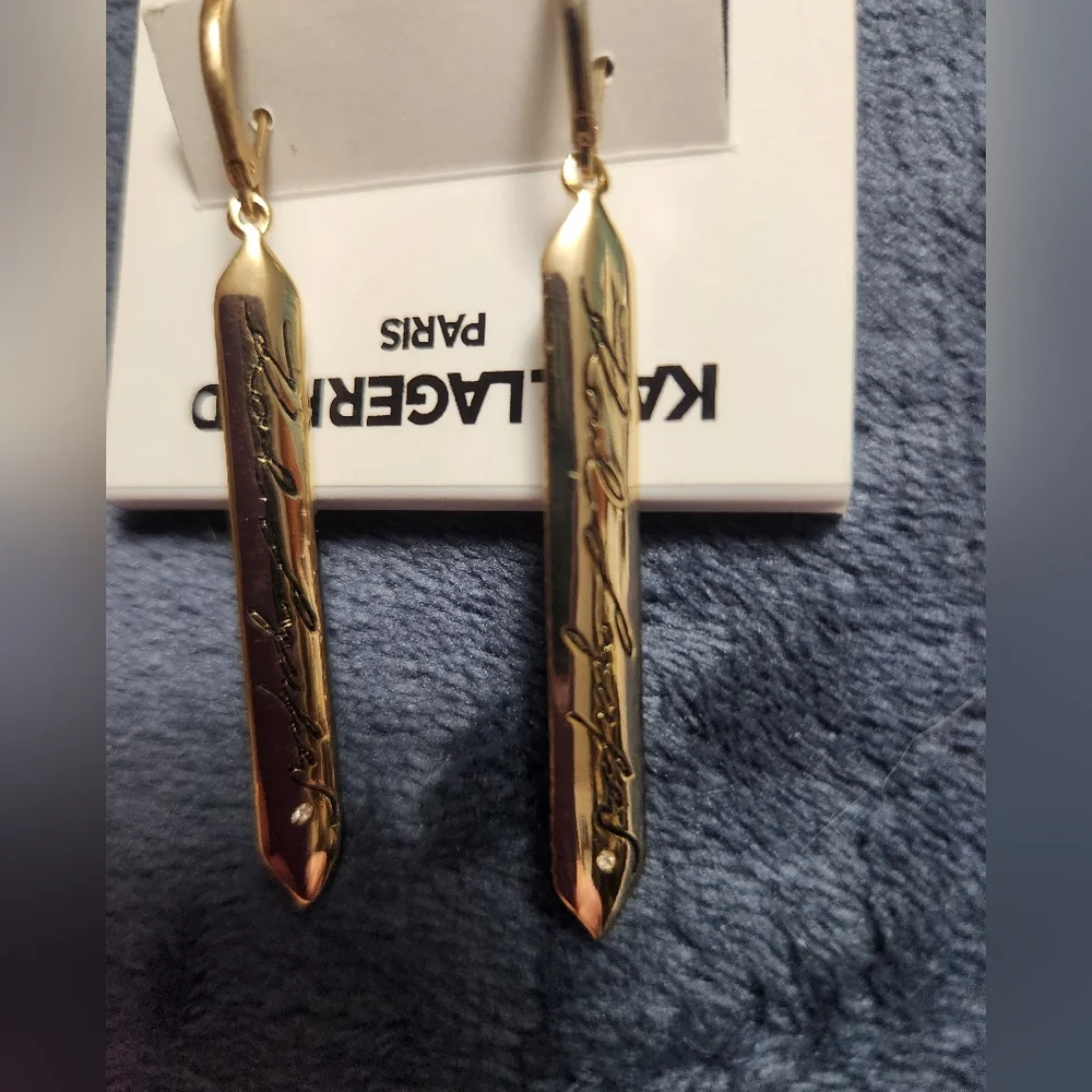 KARL LAGERFELT DROP EARRINGS - Picture 2 of 8